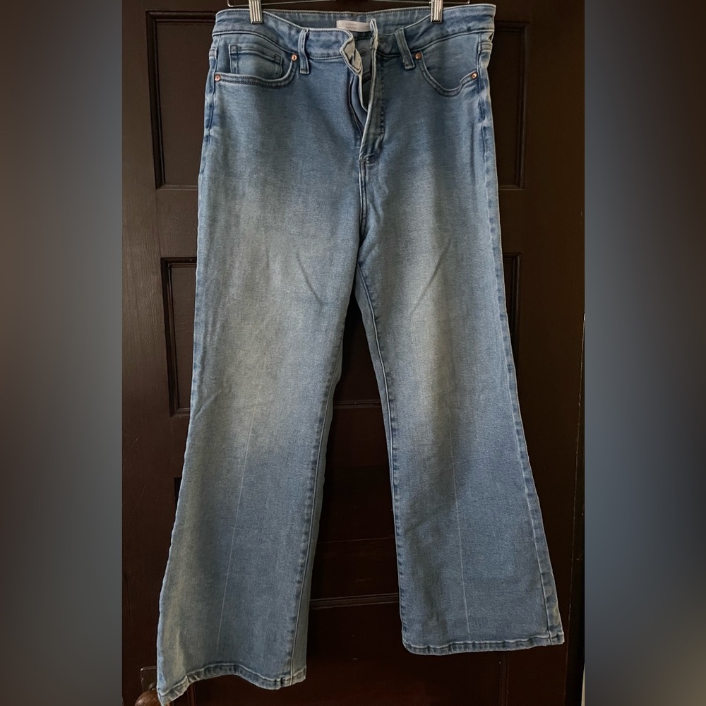 LC Lauren Conrad Curvy Flare Blue Denim Jeans 14S
